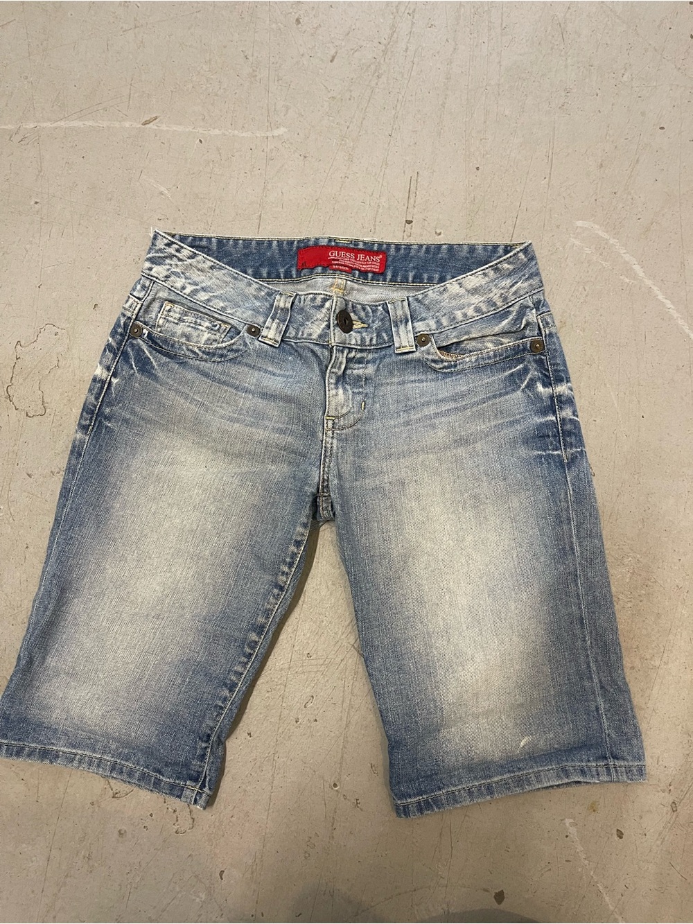 GUESS Light Wash Denim Shorts - Light Blue